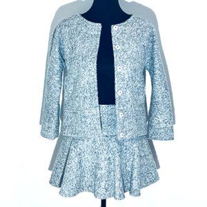 2pc Wool-Blend Blazer & Skirt Set